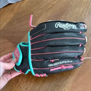 Rawlings Black and Pink Softball Glove (left throw) size 11.5